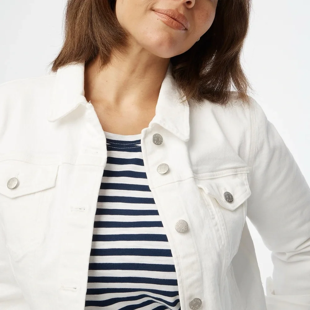 NWT J.Crew Classic Jean Jacket In White Wash